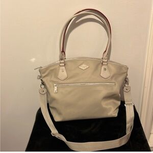 MZ Wallace light gray tote with removable pouch